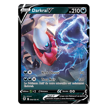 Darkrai 098/189 : Joyau Holographique rare V de l'extension Pokémon Astres Radieux