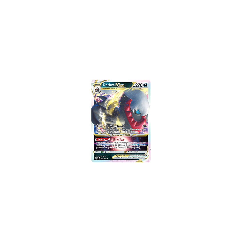 Carte Darkrai - Holographique rare STAR de Pokémon Astres Radieux 099/189