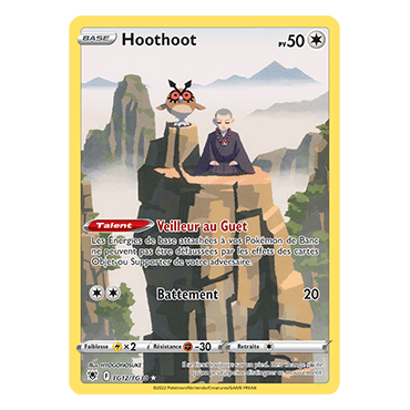 Découvrez Hoothoot, carte Holographique rare de la série Astres Radieux