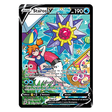 Découvrez Staross, carte Holographique rare V de la série Astres Radieux