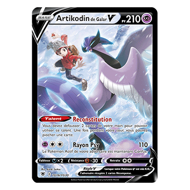 Découvrez Artikodin de Galar, carte Holographique rare V de la série Astres Radieux