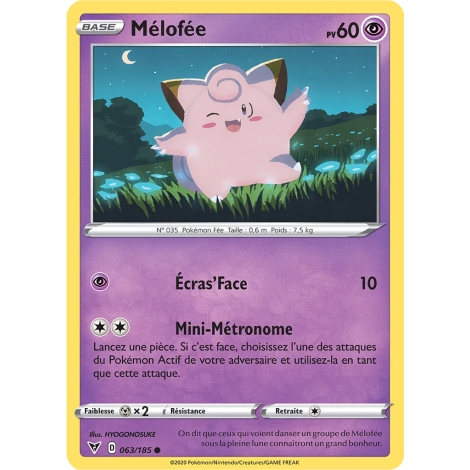 Carte Mélofée - Commune (Brillante) de Pokémon Épée et Bouclier Voltage Éclatant 063/185