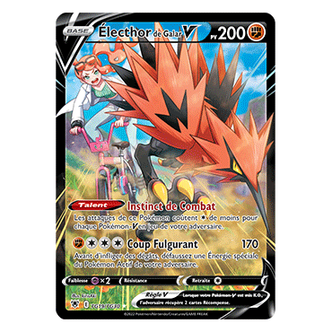 Électhor de Galar TG19/TG30 : Joyau Holographique rare V de l'extension Pokémon Astres Radieux