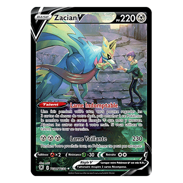 Découvrez Zacian, carte Holographique rare V de la série Astres Radieux