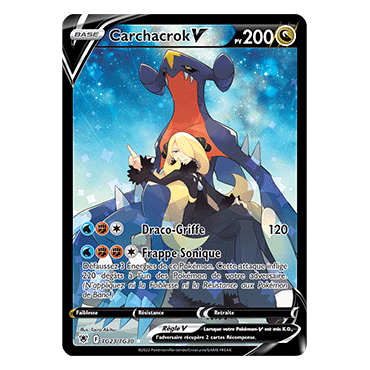 Découvrez Carchacrok, carte Holographique rare V de la série Astres Radieux