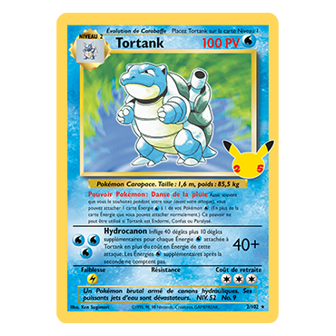 Carte Tortank (Set de Base) - Rare de Pokémon Célébrations (JCC) 2/102