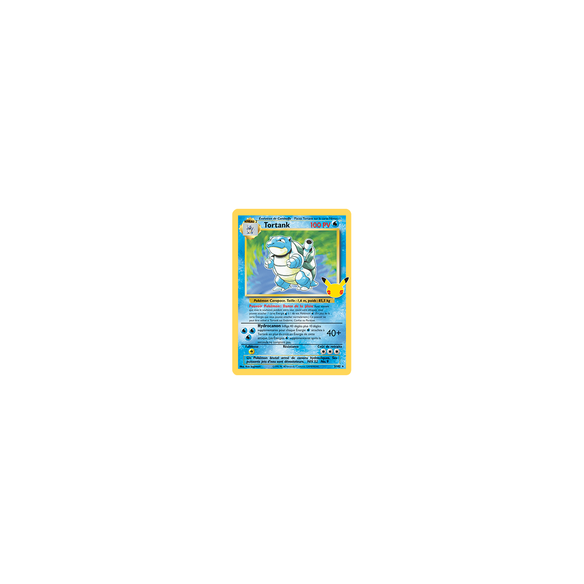 Carte Tortank (Set de Base) - Rare de Pokémon Célébrations (JCC) 2/102