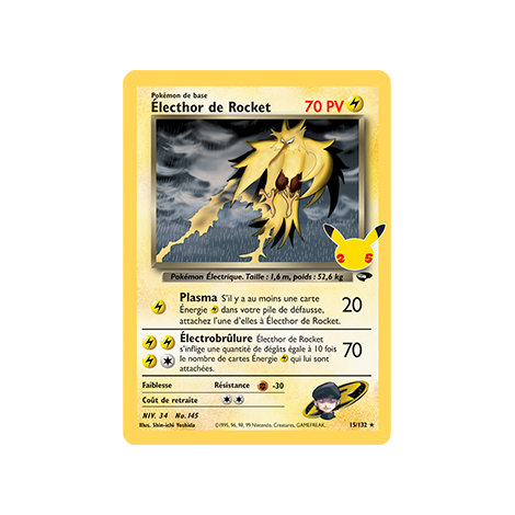 Carte Électhor de Rocket (Gym Challenge) - Rare de Pokémon Célébrations (JCC) 15/132