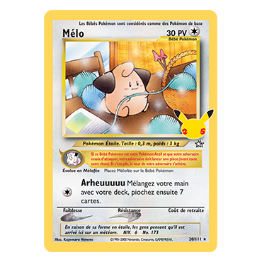 Mélo (Neo Genesis) 20/111 : Joyau Rare de l'extension Pokémon Célébrations (JCC)