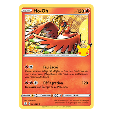 Ho-Oh 001/025 : Joyau Rare de l'extension Pokémon Célébrations (JCC)