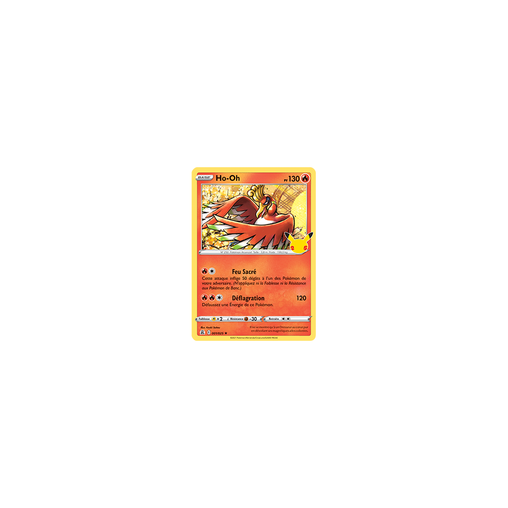 Ho-Oh 001/025 : Joyau Rare de l'extension Pokémon Célébrations (JCC)