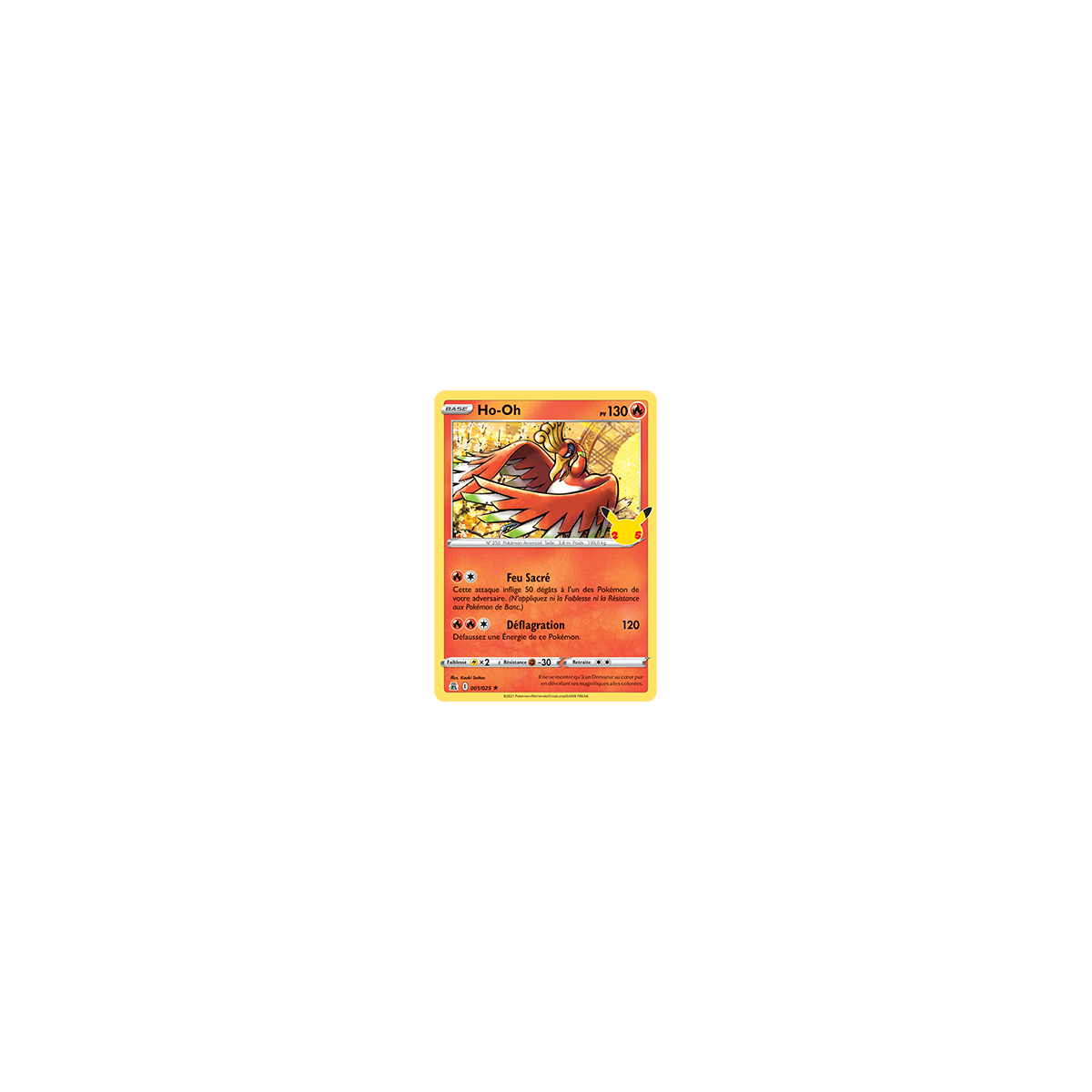 Ho-Oh 001/025 : Joyau Rare de l'extension Pokémon Célébrations (JCC)