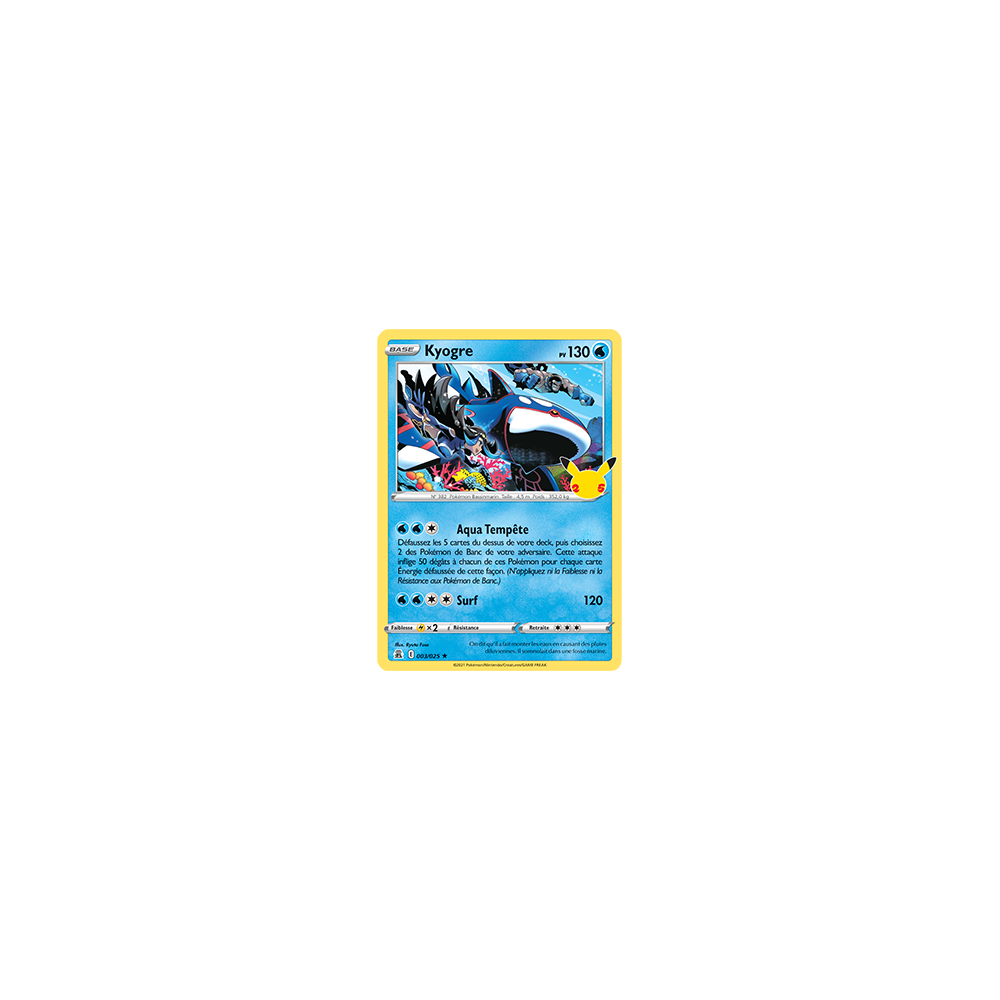 Carte Kyogre - Rare de Pokémon Célébrations (JCC) 003/025