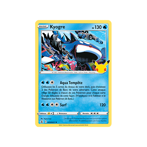 Carte Kyogre - Rare de Pokémon Célébrations (JCC) 003/025