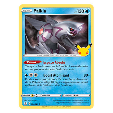 Découvrez Palkia, carte Rare de la série Célébrations (JCC)