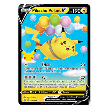 Pikachu Volant Holographique rare V Pokémon Célébrations (JCC) 006/025