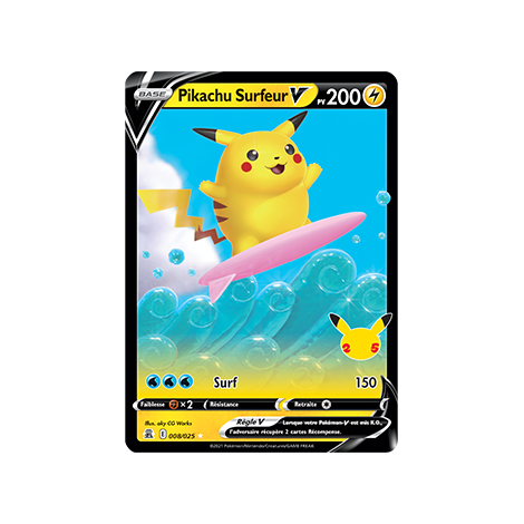 Pikachu Surfeur Holographique V Pokémon Célébrations (JCC) 008/025