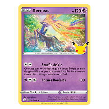 Xerneas 012/025 : Joyau Rare de l'extension Pokémon Célébrations (JCC)