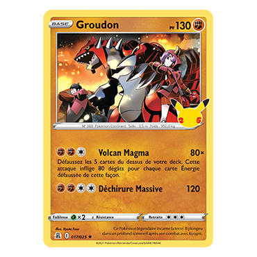 Groudon 017/025 : Joyau Rare de l'extension Pokémon Célébrations (JCC)