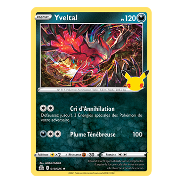 Découvrez Yveltal, carte Rare de la série Célébrations (JCC)