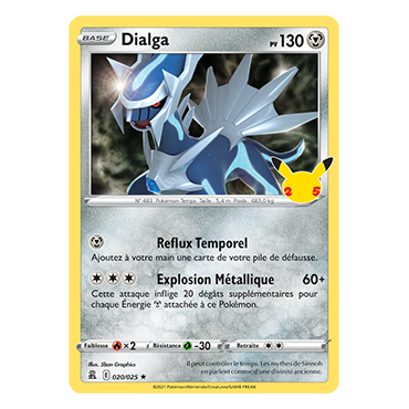 Carte Dialga - Rare de Pokémon Célébrations (JCC) 020/025
