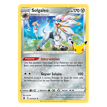 Découvrez Solgaleo, carte Holographique rare de la série Célébrations (JCC)