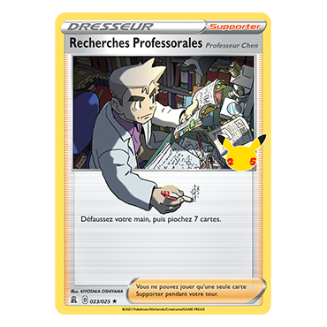 Carte Recherches Professorales - Holographique rare de Pokémon Célébrations (JCC) 023/025