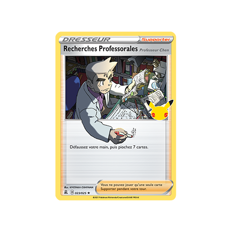 Carte Recherches Professorales - Holographique rare de Pokémon Célébrations (JCC) 023/025
