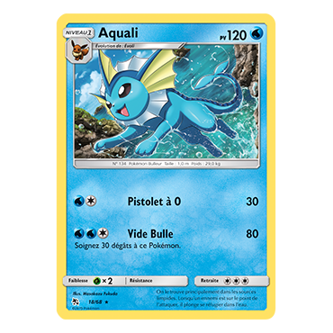 Carte Aquali - Holographique rare de Pokémon Destinées Occultes 18/68