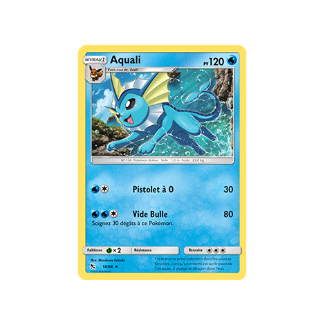 Carte Aquali - Holographique rare de Pokémon Destinées Occultes 18/68