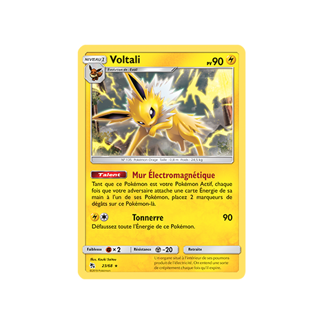 Voltali 23/68 : Joyau Rare de l'extension Pokémon Destinées Occultes