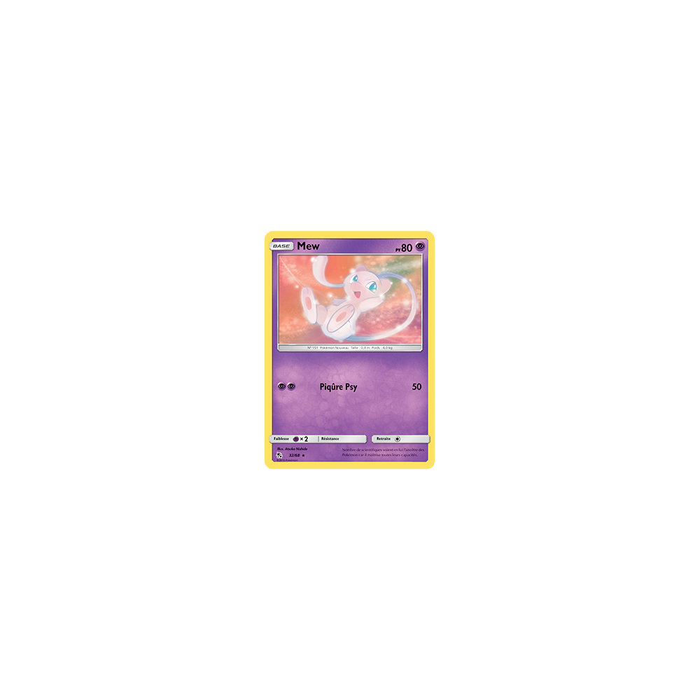 Mew 32/68 : Joyau Rare de l'extension Pokémon Destinées Occultes