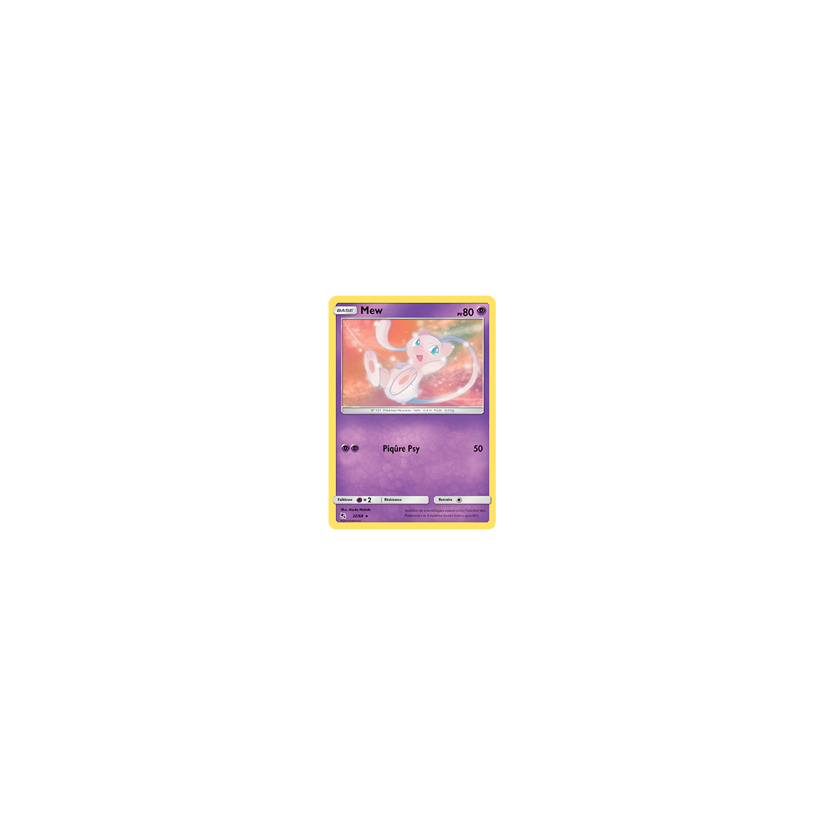 Mew 32/68 : Joyau Rare de l'extension Pokémon Destinées Occultes