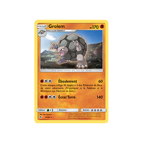 Carte Grolem - Rare de Pokémon Destinées Occultes 35/68