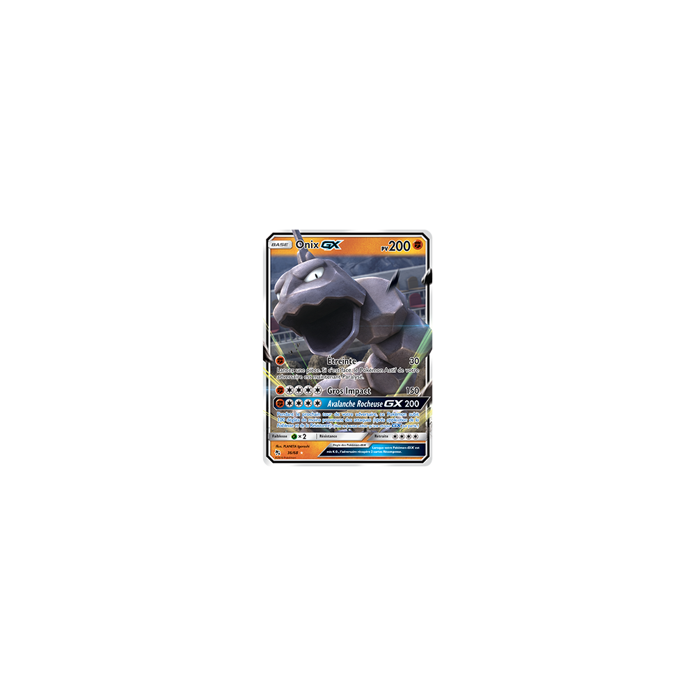 Onix 36/68 : Joyau Holographique rare GX de l'extension Pokémon Destinées Occultes