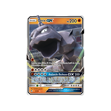 Onix 36/68 : Joyau Holographique rare GX de l'extension Pokémon Destinées Occultes