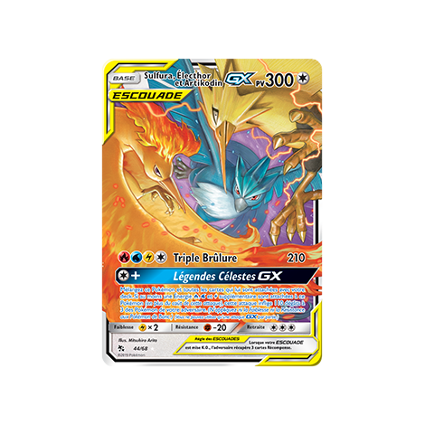 Sulfura, Électhor et Artikodin 44/68 : Joyau Holographique rare GX de l'extension Pokémon Destinées Occultes