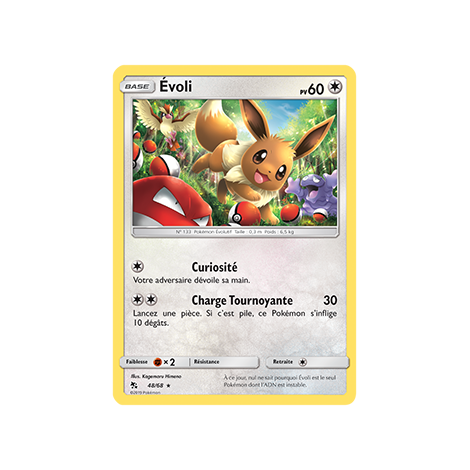 Évoli 48/68 : Joyau Holographique rare de l'extension Pokémon Destinées Occultes