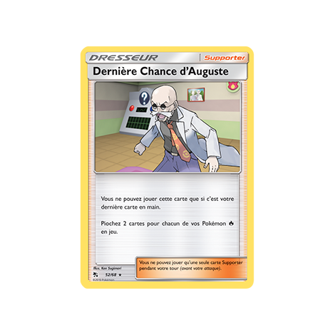 Carte Dernière Chance d'Auguste - Rare de Pokémon Destinées Occultes 52/68