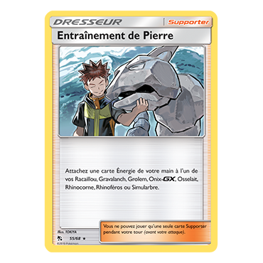 Carte Entraînement de Pierre - Holographique rare de Pokémon Destinées Occultes 55/68