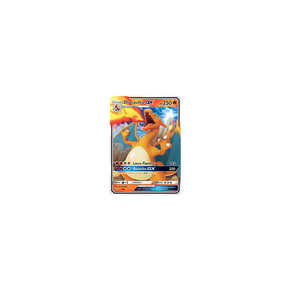 Dracaufeu 09/68 : Joyau Holographique rare GX de l'extension Pokémon Destinées Occultes