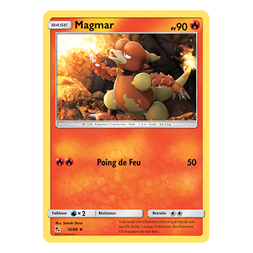 Magmar 10/68 : Joyau Peu commune de l'extension Pokémon Destinées Occultes