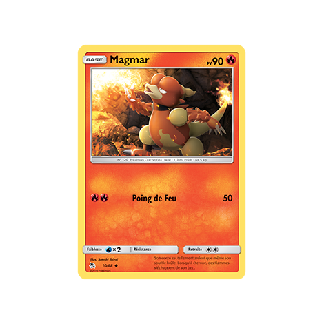 Magmar 10/68 : Joyau Peu commune de l'extension Pokémon Destinées Occultes