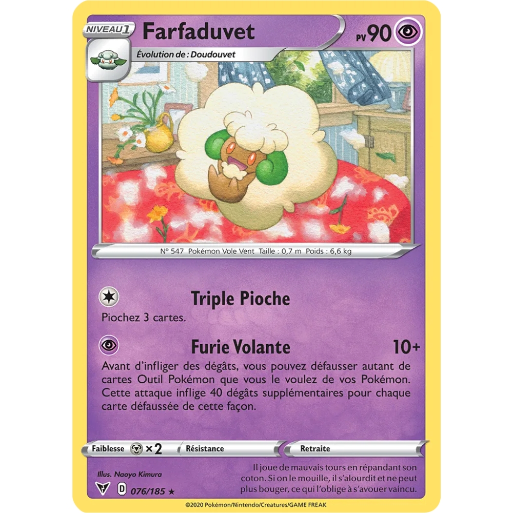 Farfaduvet 076/185 : Joyau Rare (Brillante) de l'extension Pokémon Épée et Bouclier Voltage Éclatant