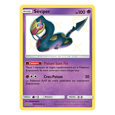 Découvrez Séviper, carte Chromatique rare de la série Destinées Occultes