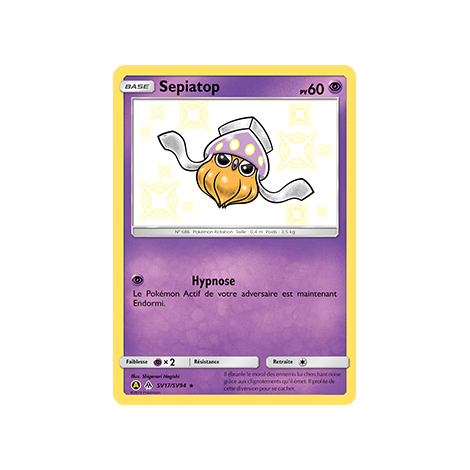 Carte Sepiatop - Chromatique rare de Pokémon Destinées Occultes SV17/SV94