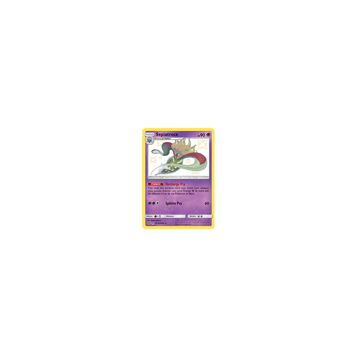 Sepiatroce SV18/SV94 : Joyau Chromatique rare de l'extension Pokémon Destinées Occultes