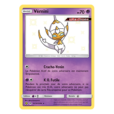Carte Vémini - Chromatique rare de Pokémon Destinées Occultes SV19/SV94
