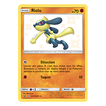 Découvrez Riolu, carte Chromatique rare de la série Destinées Occultes