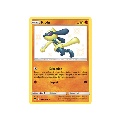 Découvrez Riolu, carte Chromatique rare de la série Destinées Occultes